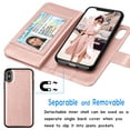 thumbnail image 3 of iPhone Xs Max / iPhone XS / iPhone X / iPhone XR Wallet Case Cover, Pu Leather ID Cash Credit Card Slots Holder Carrying Folio Flip Cover [Detachable Magnetic Hard Case] Kickstand, 3 of 6
