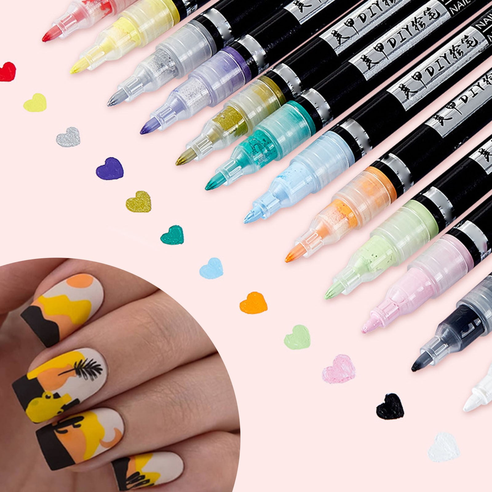 Profiles Backstage Nail Bottles Rhinestone Painting Pen Nail Stand for on with Nail Designs for Gel Nails Acrylic Divider for Nail Tech Nail Stencils And Stamper Brushes for Acrylic