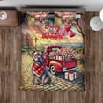 thumbnail image 4 of Be My Valentine's Pitbull Truck Full of Love Flower Balloon Quilt Bedding Set Terrier Dog Lover 1 Blanket Bed Cover 2 Pillowcases - 02029, 4 of 5