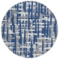 thumbnail image 2 of Addison Rugs Chantille Indoor/Outdoor Transitional Stripes Navy Machine Washable Round Rug, 8' x 8', 2 of 7