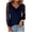 #152-Dark Blue, variant on Women's Solid Color Lace Patchwork Long Sleeve Cowl V-Neck Pullover Top Gifts