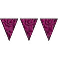 thumbnail image 2 of 12 Pack Beistle Zebra Print Pennant Banner, 2 of 2