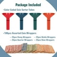 thumbnail image 3 of Sumrftn Coin Sorter Plastic Counter with 4 Tubes & 100 Wrappers, Multicolor, 4-Piece, 3 of 6