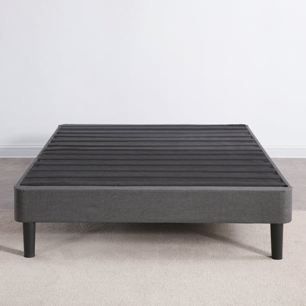 Modern Sleep Upholstered Metal Bed, Queen Metal Bed Frame With Wood Slats