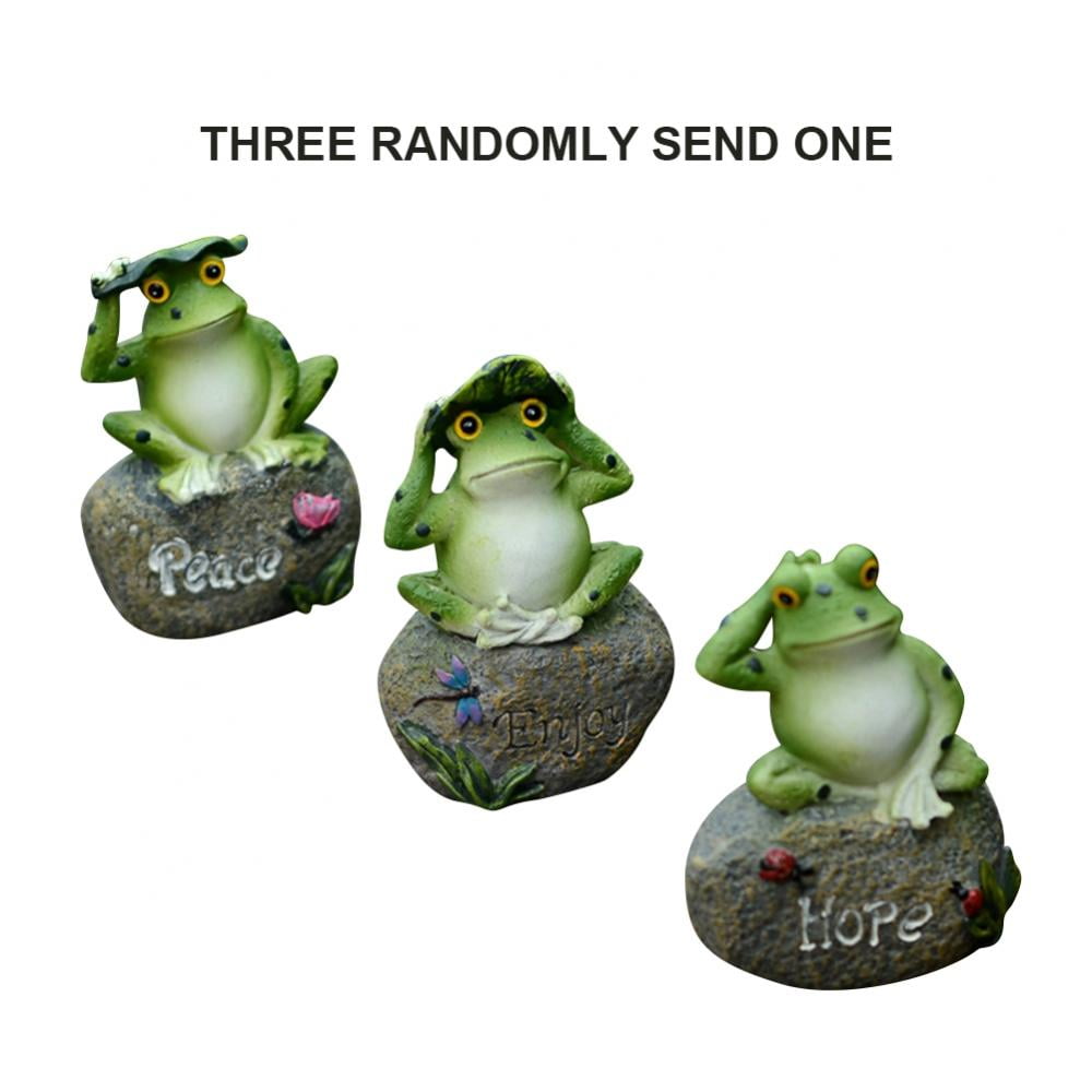 1Pc Garden Ornaments 5 Inch Frogs Garden Statues Frogs Sitting On Stone