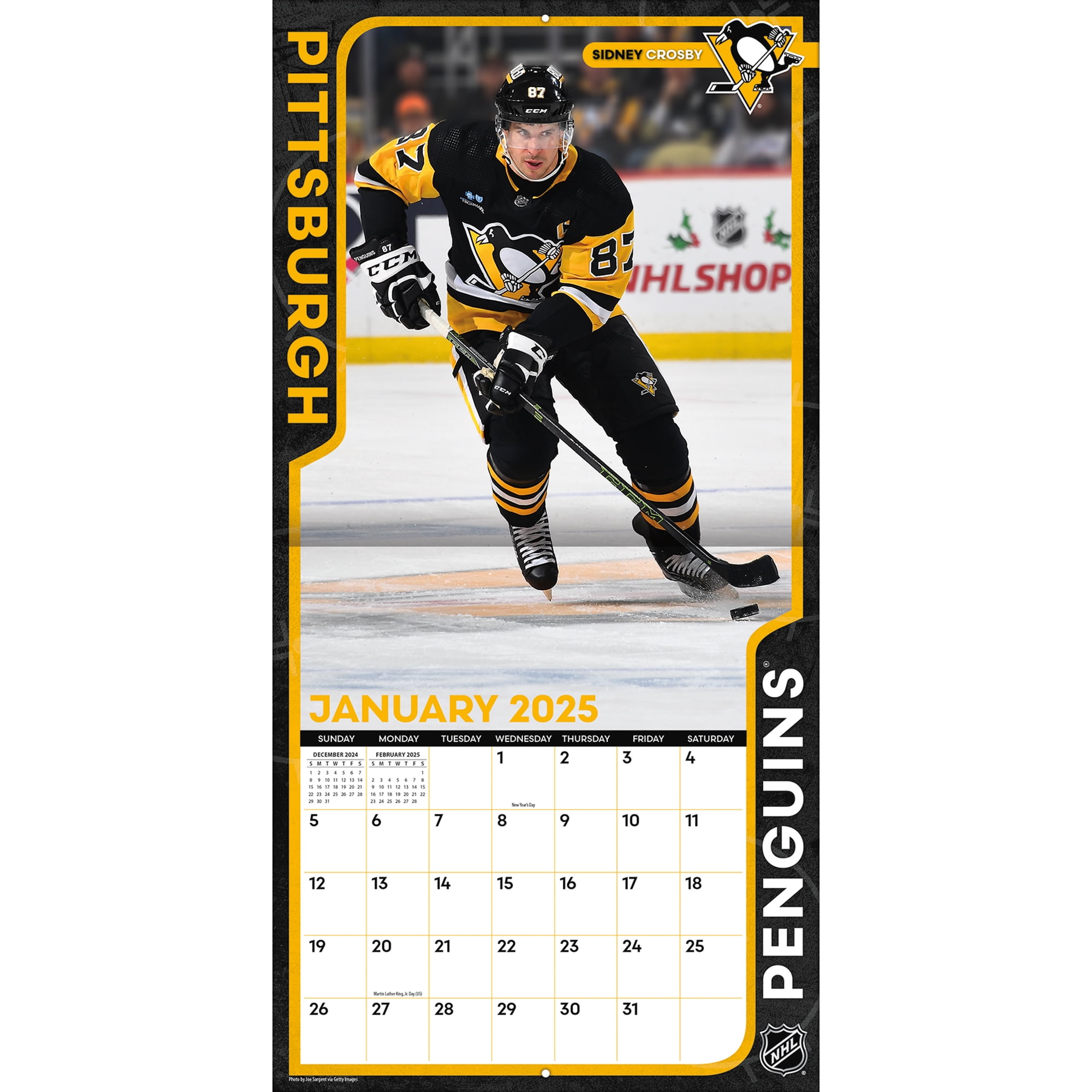 2025 12X12 TEAM WALL CALENDAR, PITTSBURGH PENGUINS