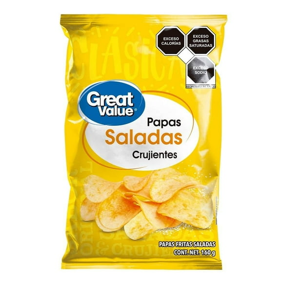 Papas fritas Great Value saladas crujientes 160 g