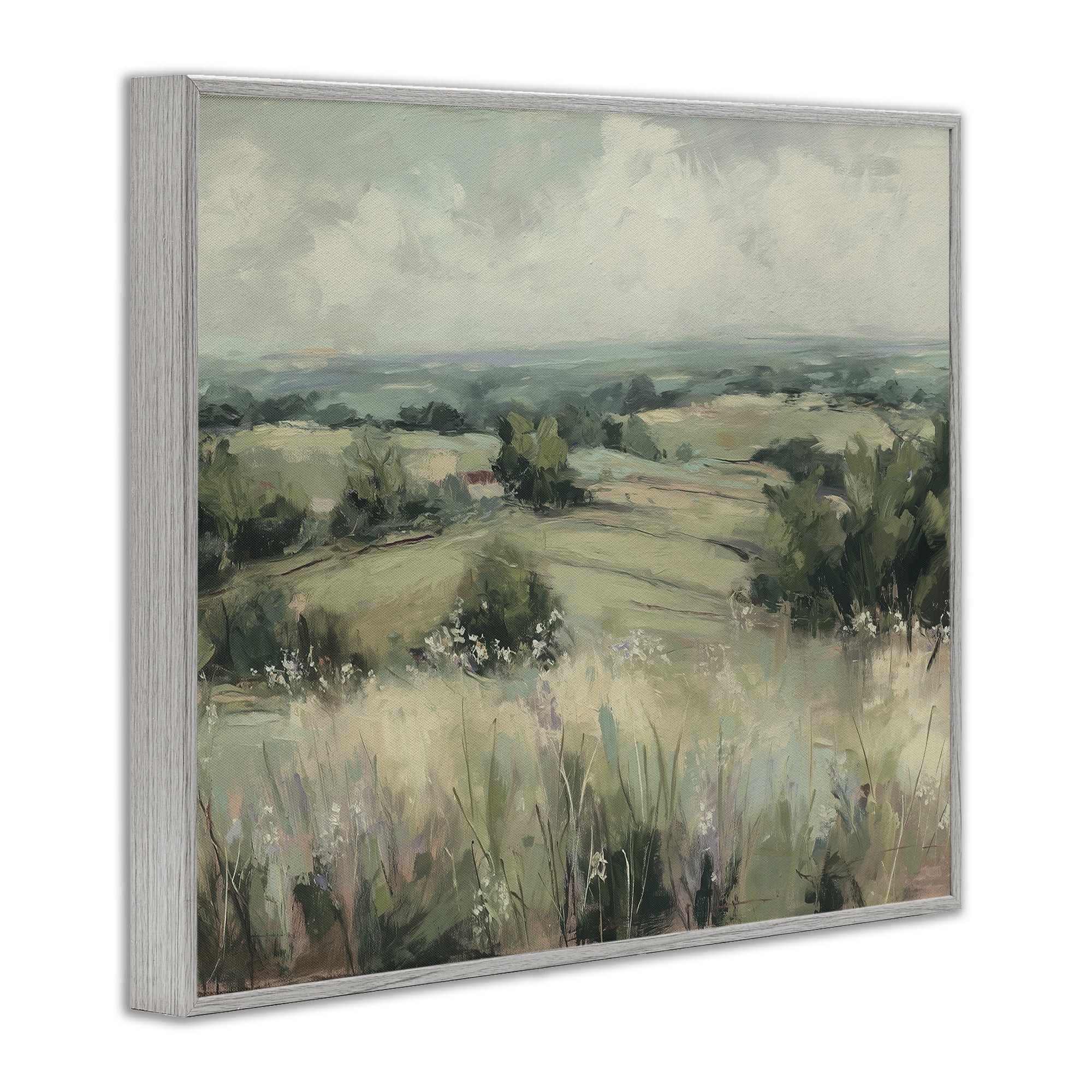 Stupell Industries Idyllic Green Pastures Gray Framed Giclee Art, design by Svetlana Aleynikova