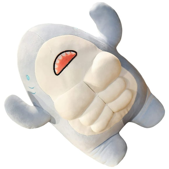 UPGRATOR 1Pcs Cool Shark Design 15.7X11.8X4.7in Lint PP Cotton Stuffed Shark Plush Toy for Children and Sea Life Lovers