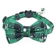 thumbnail image 1 of Collar de perro navideño con lazo, collar ajustable para mascotas con patrón de copo de nieve a cuadros clásico, 1 of 5