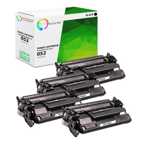 TCT 052 Toner Cartridge 4 Pack - Compatible With Canon CRG-052 052 Black