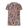thumbnail image 7 of bnaln Womens Tops Summer T Shirts Crewneck Petal Short Sleeve Shirt Dressy Casual Loose Fit Cute Tees Solid Color/Boho Floral Print Tunic Tops Pleated Tshirts Trendy Fashion Outfits, 7 of 7