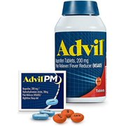 Advil Pain Reliever and Fever Reducer, Ibuprofen 200mg for Pain Relief - 300 Count, Advil PM Pain Reliever and Nighttime Sleep Aid, Ibuprofen for Pain Relief and Diphenhydramine Citrate - 2 Count