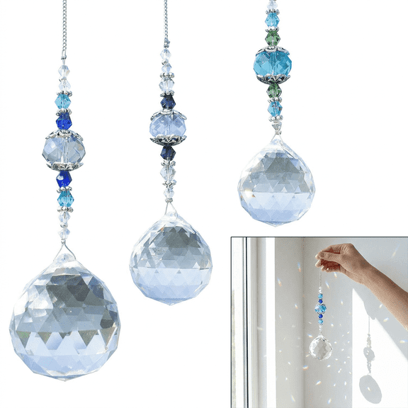 3 Pcs Prism Suncatcher Crystal Ball Rainbow Maker, Sun Catchers Indoor Window, Crystal Suncatcher, Sun Catcher Crystals, Suncatchers for Windows Hanging,