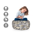 thumbnail image 2 of Stripes Storage Toy Bag Chair, Brushstroke Black and Golden Yellow Tone Strips Print, Stuffed Animal Organizer Washable Bag, Large Size, Black Earth Yellow, by Ambesonne, 2 of 3