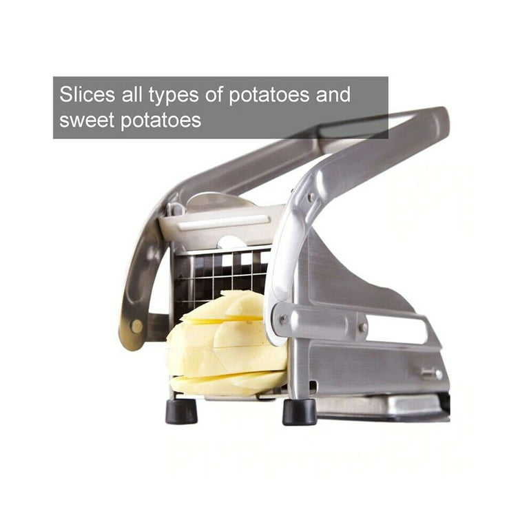 French Fry Cutter, Professional Home Style Potato Cutter Fry Cutter Onion  Chopper Apple Slicer Corer Great for Potatoes Carrots Cucumbers 2 Blades