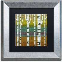 Trademark Fine Art "Birches 2.0" Canvas Art by Michelle Calkins, Black Matte, Silver Frame