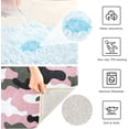 thumbnail image 6 of Dreamtimes Pink Black Camouflage Camo Military Bath Mat for Bathroom Shower U Shape Toilet Rugs Contour Carpet Set, Fluffy Absorbent & Machine Washable, 2 Piece, 6 of 6