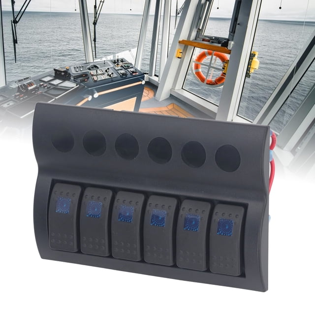 Panel De Control De Interruptor, IP65 Pre Cableado Panel De Interruptor De CC Versátil Resistente A Impactos DC12V 24V LED Azul Para Autobuses