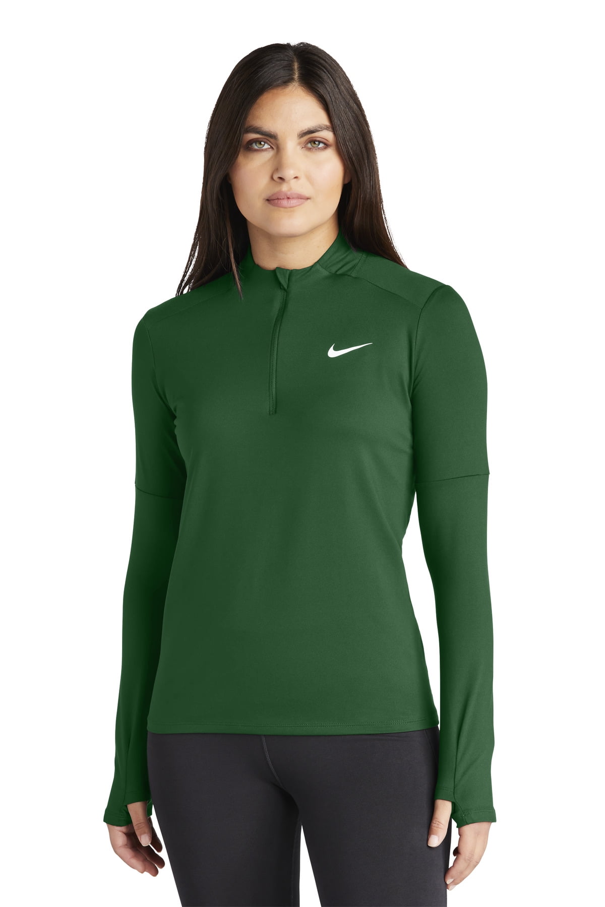 universiteitsstudent tweedehands gips DH4951 Nike Women's Dri-Fit Element Long Sleeve 1/2 zip top Dark  Green/White M - Walmart.com