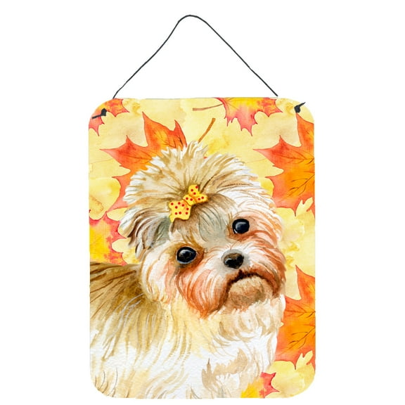 Morkie Fall Wall or Door Hanging Prints Yellow