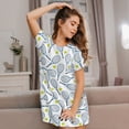 thumbnail image 3 of Easygdp Tennis Rackets And Balls Camisón de manga corta para mujer, informal, estampado, 3 of 6