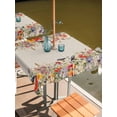 thumbnail image 2 of Outdoor Table Cloth with Umbrella Hole and Zipper, Vintage Flowers Waterproof Square Tablecloth 60"x60", Spring Floral Botanical Rustic Pastoral Washable Table Cover for Outside Party Patio Picnic, 2 of 8