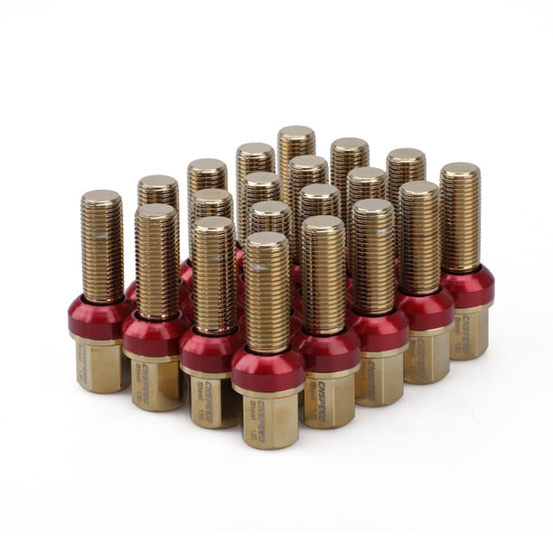Coche modificado cubo de rueda tornillo neumático perno cono boca bola boca recto hexagonal cono boca hierro alemán integrado perno - cono boca M12 * 1.25 oro dontodent Kuyhfg Sin marca