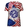 thumbnail image 5 of OAVQHLG3B Summer Tops for Women 4th of July Outfits for Women Patriotic ShirtsFashion Women Short Sleeve V-Neck Flag Printed Casual T-shirt Tops Blouse, 5 of 5
