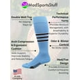 thumbnail image 2 of MadSportsStuff Dugout 3-Stripe Softball Socks - Columbia Blue/Navy/White, Medium, 2 of 2