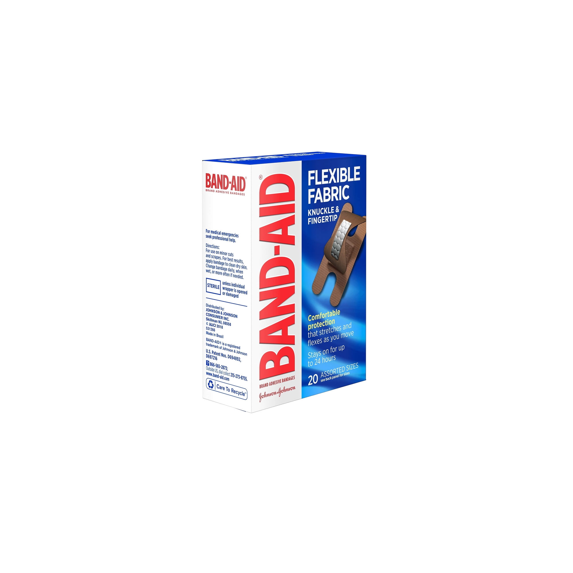Band-Aid Flexible Fabric Adhesive Bandages Finger & Knuckle (Pack of 4)