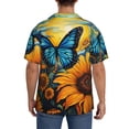 thumbnail image 3 of Sikiie Colorful Cloud Butterfly Sunflower Men's Wrinkle Free Untucked Cuban Shirt Business Casual Button Down Shirts Short Sleeve ShirtX-Large, 3 of 5