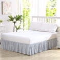 thumbnail image 1 of Falda de cama Laura Ashley Home de algodón con volantes, color azul, talla completa, 1 of 5
