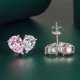 thumbnail image 5 of Pendientes de botón para mujer Pendientes de botón con forma de corazón y circonita cúbica, modernos para aniversario o cumpleaños, 5 of 8