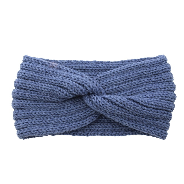 Diadema de ganchillo Minnieouse banda para la cabeza deportiva elástica suave Niebla azul