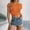 Orange T-shirt for women, variant on jtjvou Summer Cropped Sweater Vest Cable Knit Crop Top Trendy Cap Sleeve Crop Tank Tops Yellow M