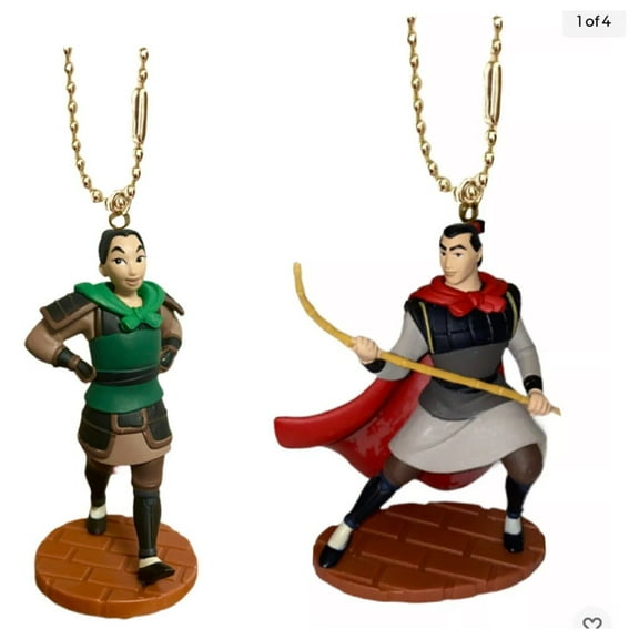 Mulan Warrior Soldier & Li Shang KeyChain Dangler Figure Charm Figurine Ornament New