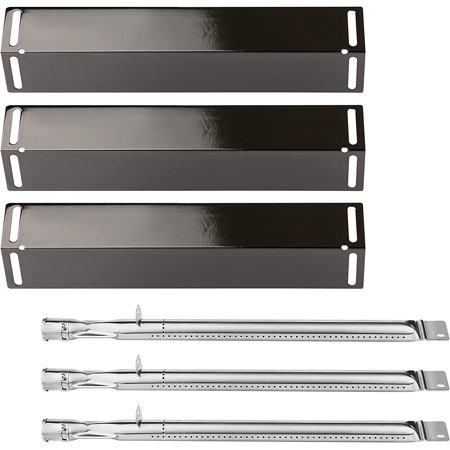 

Grisun Grill Replacement Parts Kit for Smoke Hollow 6500 6800 PS9500 PS9900 SH5000 SH9916 16 1/2 Inch Porcelain Steel Heat Plate Shield Stainless Steel Pipe Burners 3Pcs