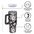 thumbnail image 4 of 40oz Pioneer Flower Floral Print Pattern Insulated Tumbler with Handle, BPA-Free Leak Proof Lid and Straws, Double Wall Vacuum, Hot 12h/Cold 34h, 4 of 6