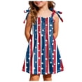 thumbnail image 3 of dmqupv Girls USA Dress Girls Dress Toddler American Flag Dresses Flutter Sleeve Patriotic Clothes Independence Day Outfits Wine,1-2 Years, 3 of 6