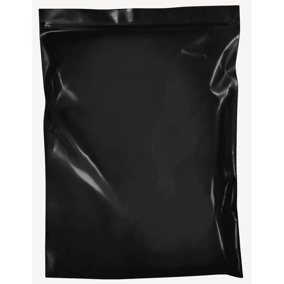 uGems 5" x 8" Inch 2Mil Black Resealable Durable Poly Bags (Pack of 100)