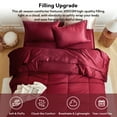 thumbnail image 4 of MR&HM Reversible Satin Microfiber Comforter 3 Pieces King Size, Burgundy King Comforter Set for All Seasons, Silky Soft Satin Comforter for Hair and Skin, with Satin Pillowcases Set of 2, 4 of 7