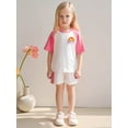 thumbnail image 3 of Emy Dola Toddler Girls Summer Activewear Outfits 2pcs Short Sleeve Shorts Set Kids Casual T-shirt and Shorts Set, 3 of 5