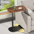 thumbnail image 6 of YYW Adjustable-Height End Table,C Shaped Side Table with 360°Swivel Tabletop for Home/Office(Walnut), 6 of 13
