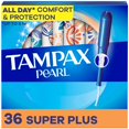 thumbnail image 1 of Tampax Pearl Tampons, with LeakGuard Braid, Super Plus Absorbency, Unscented 36 count, 1 of 23