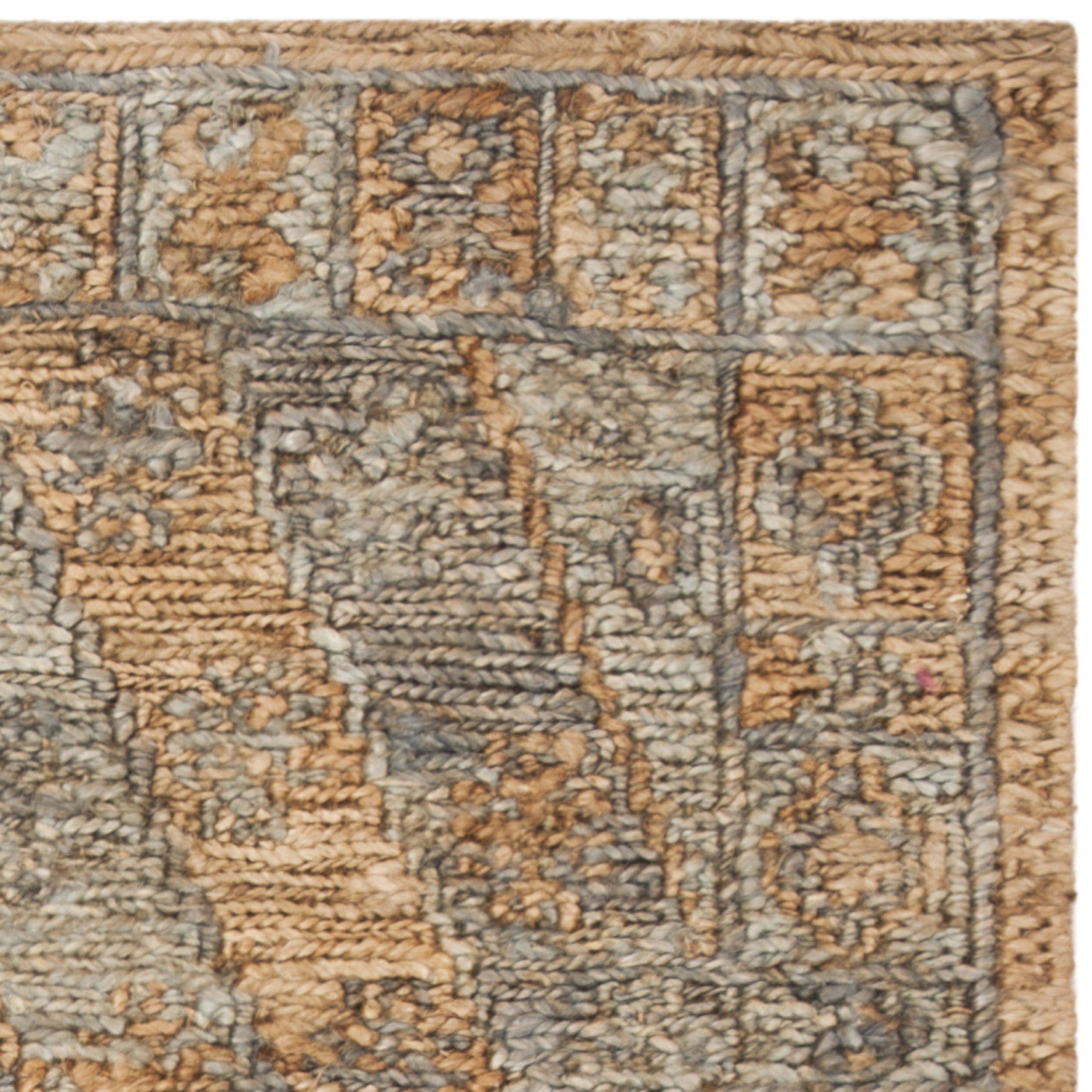 SAFAVIEH Organic Jervis Aztec Braided Jute Area Rug, Slate/Natural, 8' x 10'