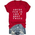 thumbnail image 1 of Vêtements d'Été pour Femmes Ndbuld Couleur Unie Col en V Doublure Inférieure Manches Courtes Liquidation d'Été, Rouge, G, 1 of 2