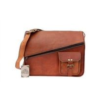 SHAKUN LEATHER JOURNAL Brown 100% Leather Messenger Bag for Laptop Handmade Briefcase Satchel Mens Crossbody Laptop Bag (11x15x5 Inches)