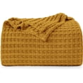 thumbnail image 1 of Manta Utopia Bedding, color mostaza, 100% algodón, tipo gofre, 300 g/m², doble, 1 of 8