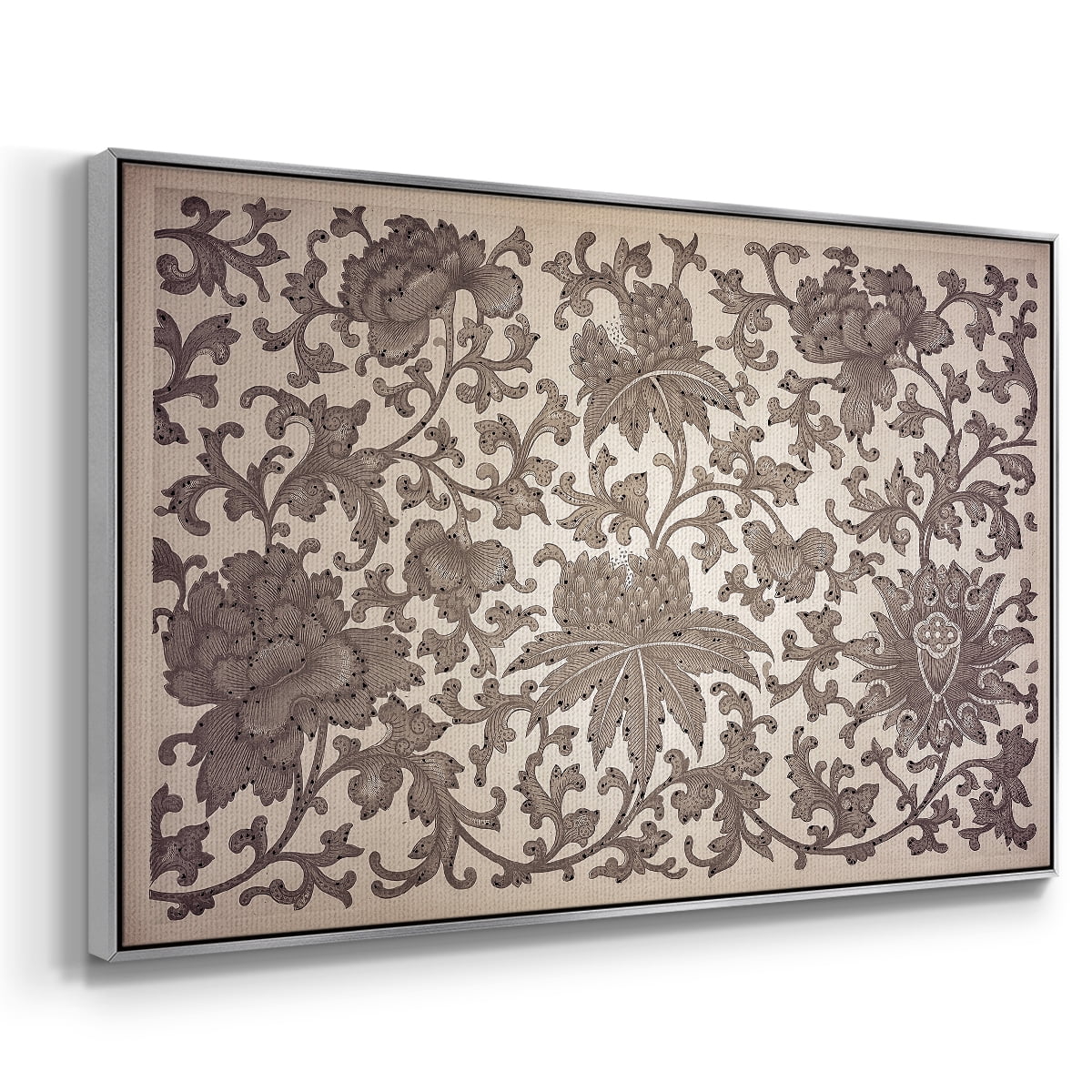 Vintage Abstract Print-XXIII Framed in Silver Wood Gallery Wrapped Canvas 17 in. x 25 in.